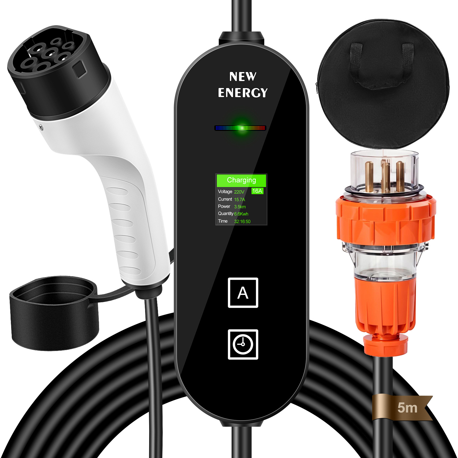 Portable Ev Charger 32A Type 2 Cee Plug - شاحن سيارات كهربائية محمول بقابس أوروبي/بريطاني
